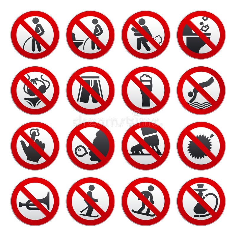 Prohibited signs royalty free illustration