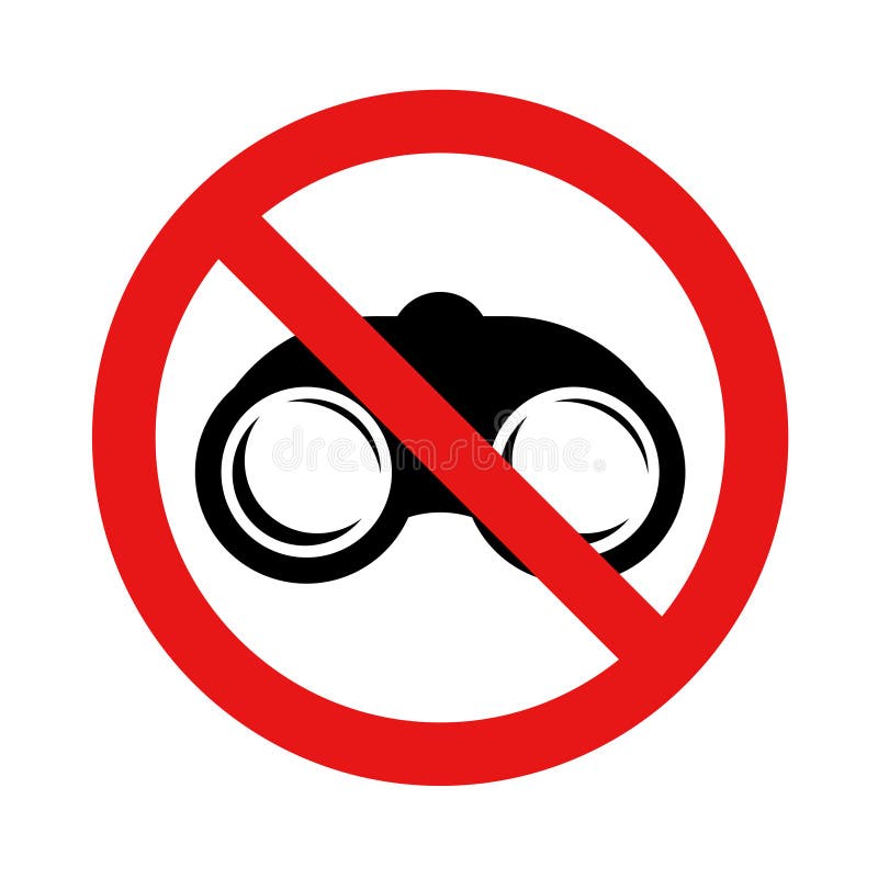 Prohibites Binocular Zone Sign Stock Vector Illustration of concept