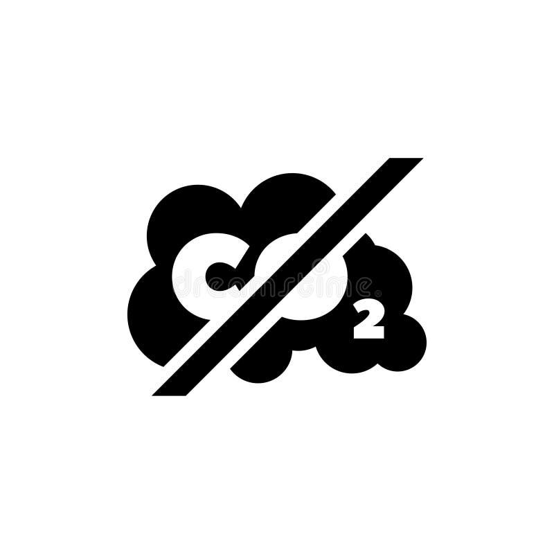 Prohibiting Emissions Carbon Dioxide CO2 Flat Vector Icon vector illustration