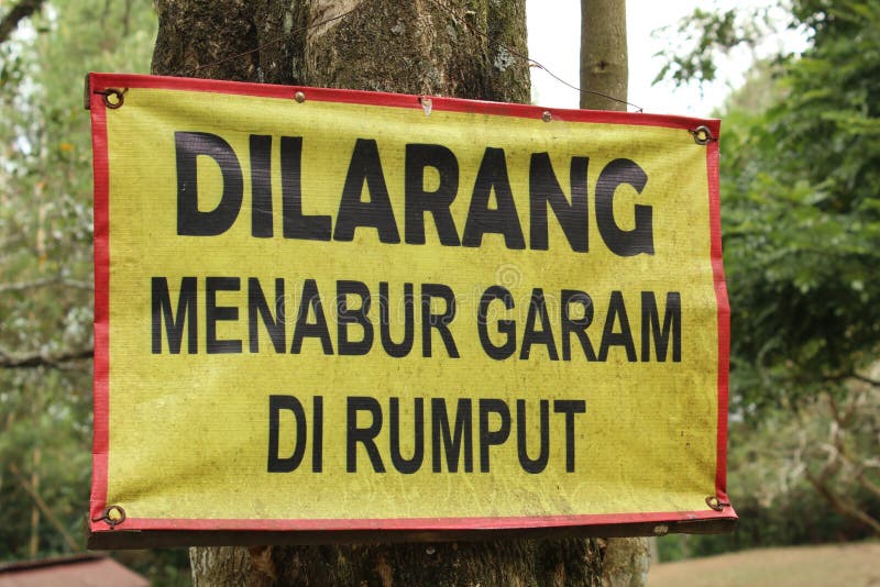 Zákaz označiť v indonézan jazyk robiť nie zasiať soľ v tráva.