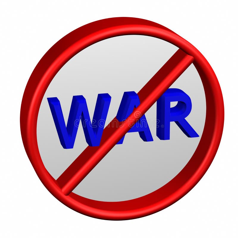 Prohibition Sign with Word War Stock Illustration Illustration of