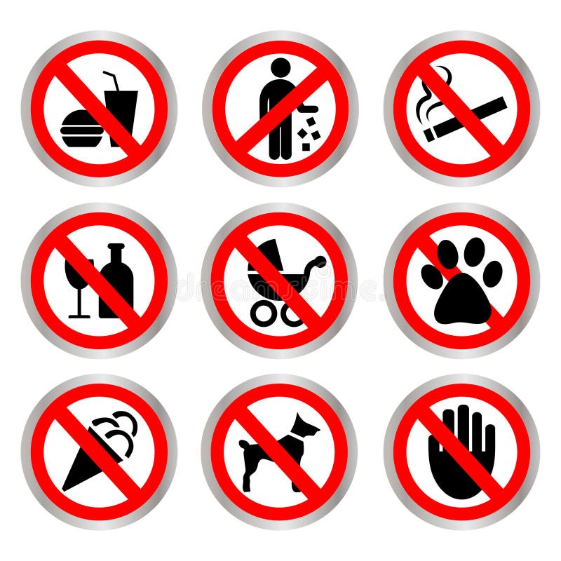 Prohibitory signs.