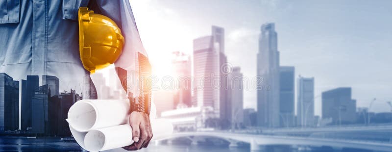Proiect privind construcțiile viitoare stock photo