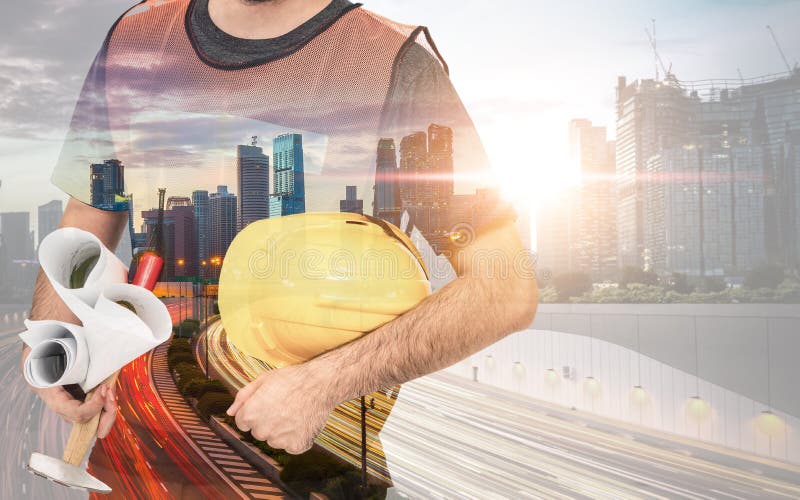 Proiect privind construcțiile viitoare. stock images