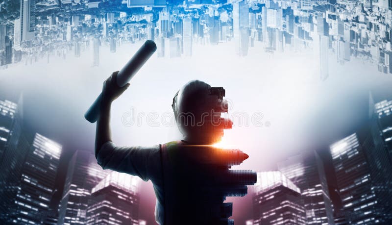 Proiect privind construcțiile viitoare. royalty free stock images