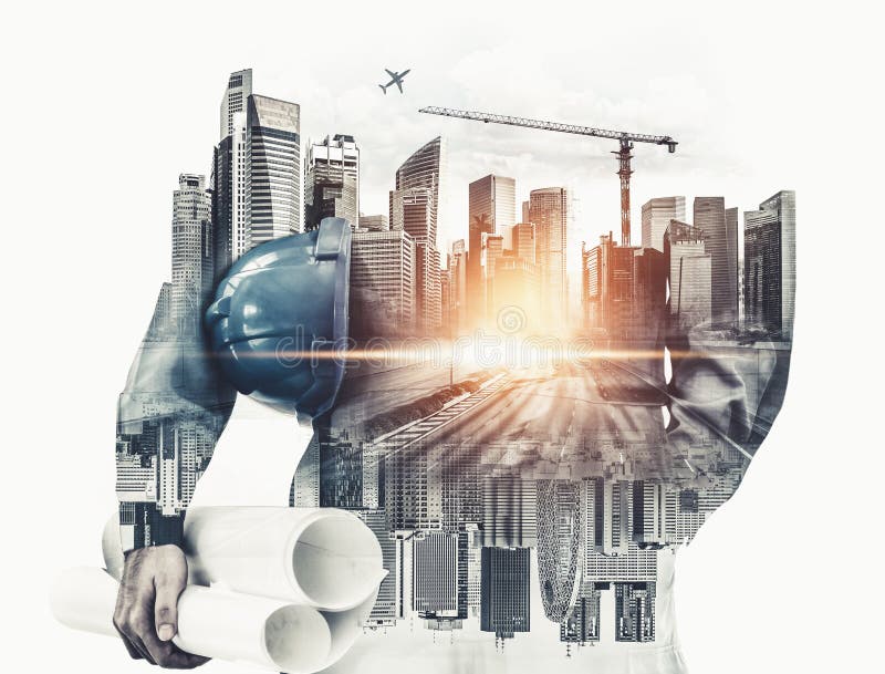 Proiect privind construcțiile viitoare. stock photos
