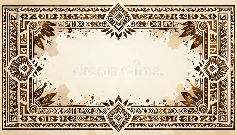 Proiectarea granițelor etnice cu modele geometrice și elemente ornamentale royalty free illustration