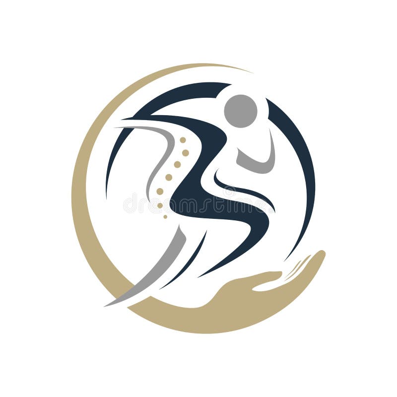 Proiectarea siglei pentru fizioterapie chiroprpră. model medical creativ pentru sănătatea coloanei vertebrale umane stock illustration