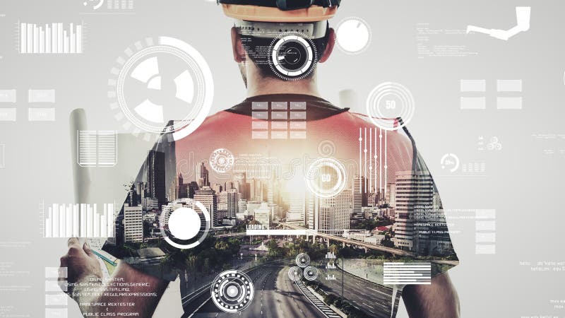 Proiecte viitoare de construcție și inginerie inventivă royalty free stock images