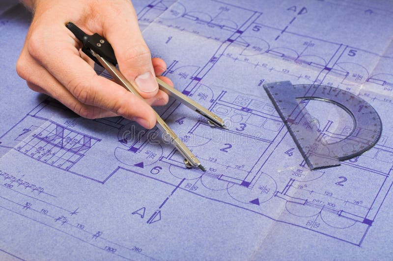 Project Architecture blueprint royalty free stock image