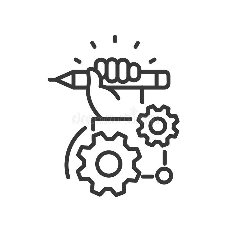 Project Development - modern vector line design icon. stock illustration