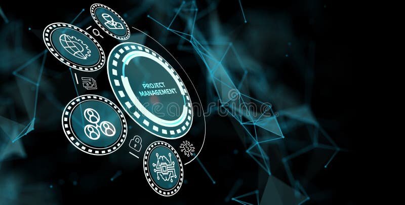 Project management concept. Business, Technology, Internet and network concept stock illustration