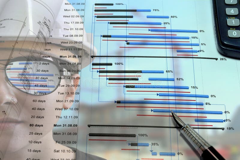 Project management - Construction project planning royalty free stock image