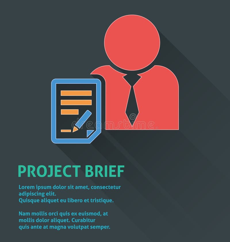 Project management icon, project brief icon.