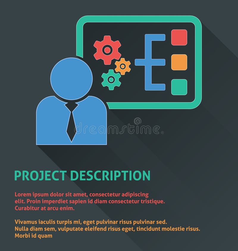 Project management icon, project description icon.