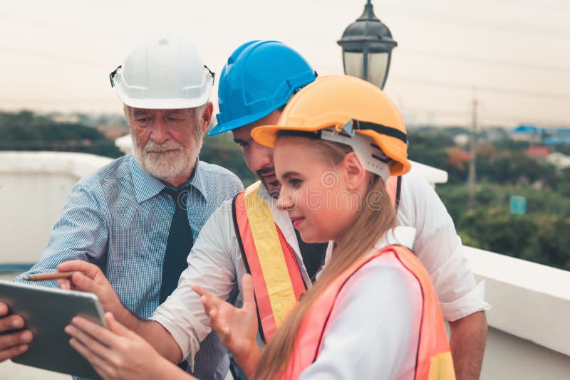 Project management team of engineers and architects are talking stock photos Project management team of engineers and architects are talking stock photos
