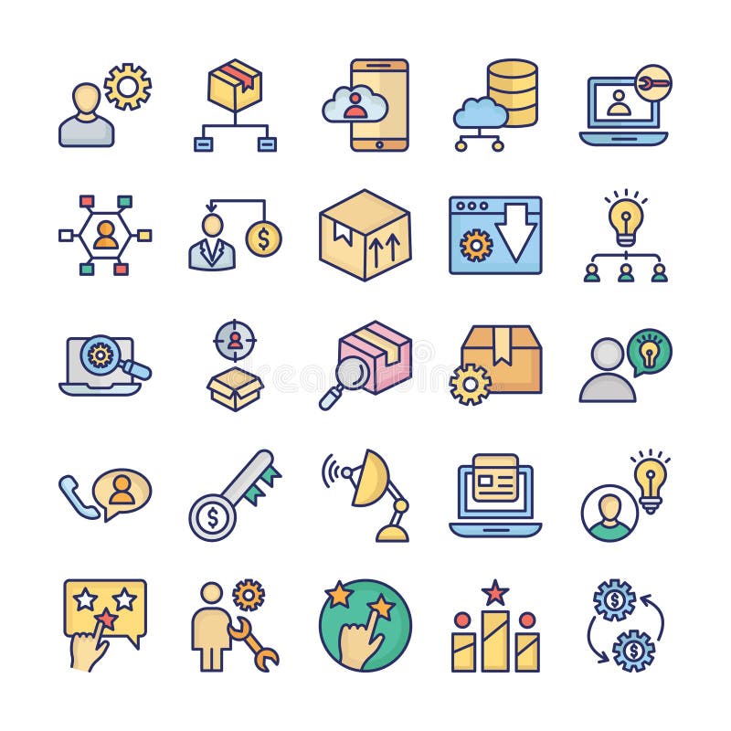 Project Management Vector icons set every single icon can easily modify or edit royalty free illustration