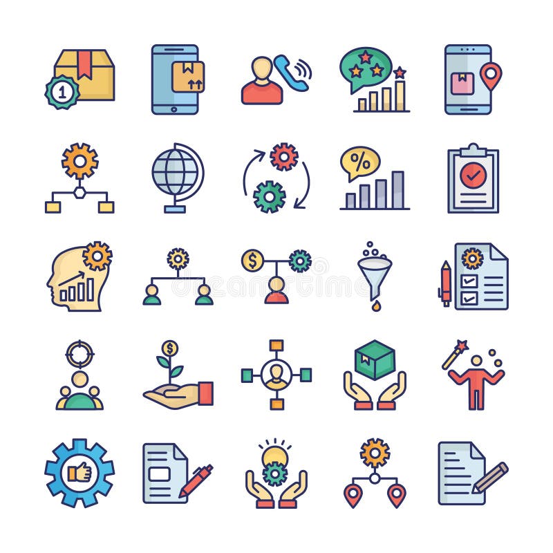 Project Management Vector icons set every single icon can easily modify or edit vector illustration