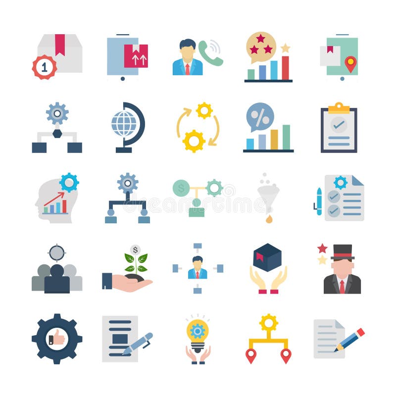 Project Management Vector icons set every single icon can easily modify or edit stock illustration
