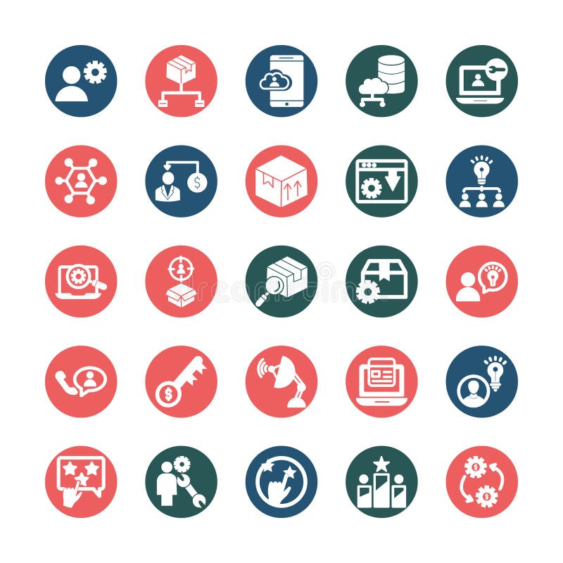 Project Management Vector icons set every single icon can easily modify or edit stock illustration