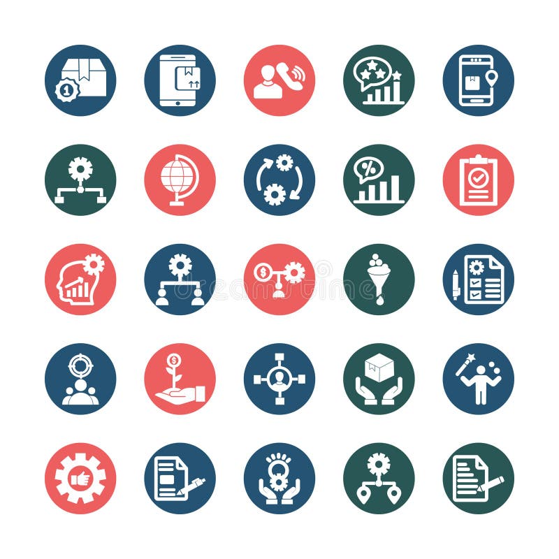 Project Management Vector icons set every single icon can easily modify or edit vector illustration