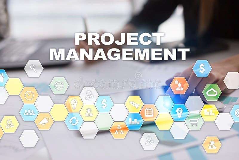 Project Management on the Virtual Screen. Business Concept. Stock Photo ...
