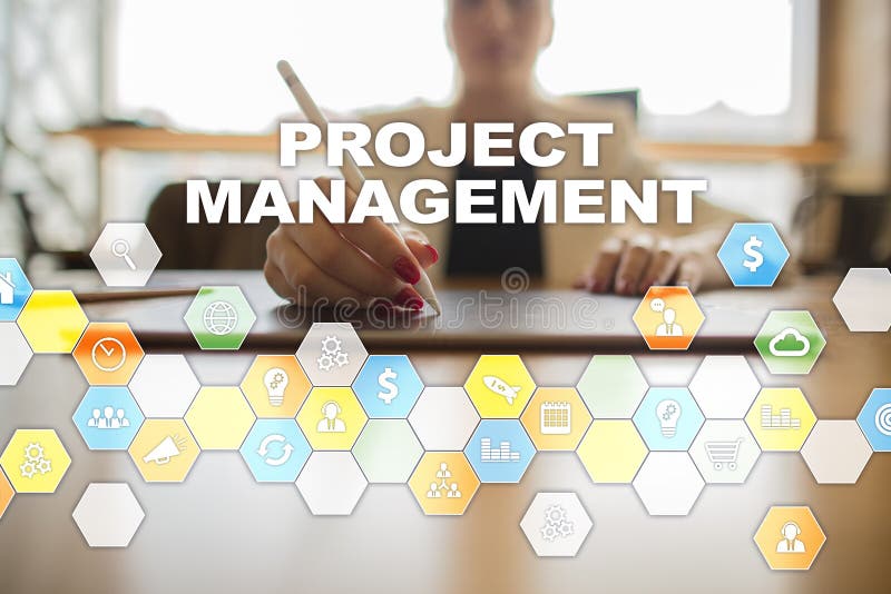 Project Management on the Virtual Screen. Business Concept. Stock Photo ...