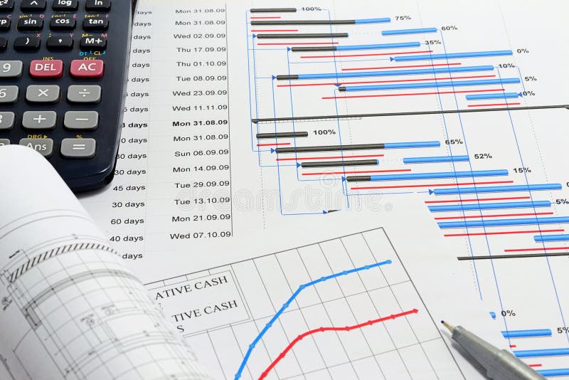 Project planning and cash flow royalty free stock photography