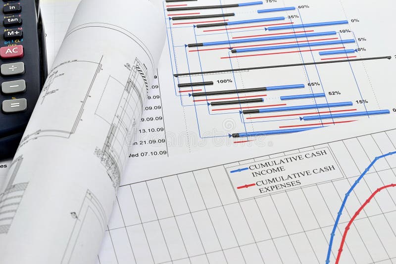 Project planning and cash flow stock photos