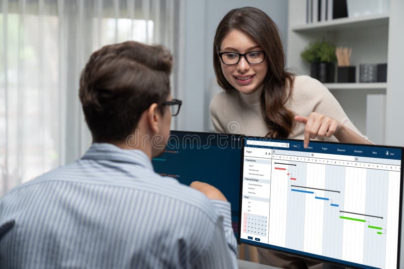 Project planning software for brisk business project management royalty free stock photos