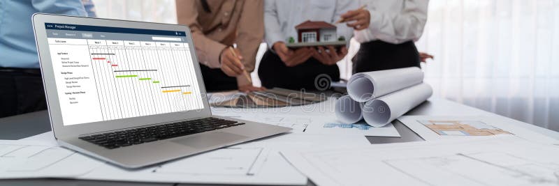 Project planning software for brisk business project management royalty free stock images