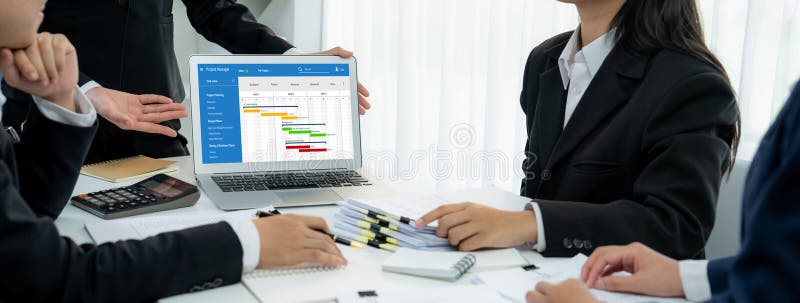 Project planning software for brisk business project management royalty free stock photography