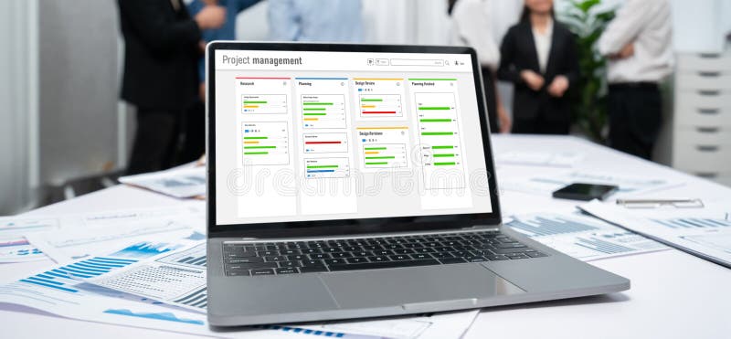 Project planning software for brisk business project management royalty free stock image