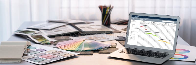 Project planning software for brisk business project management royalty free stock photography