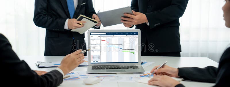 Project planning software for brisk business project management royalty free stock photo
