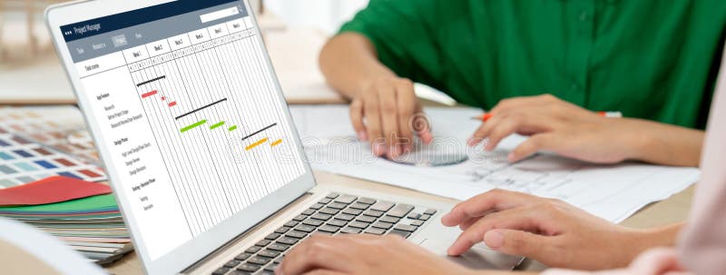 Project planning software for brisk business project management royalty free stock photos