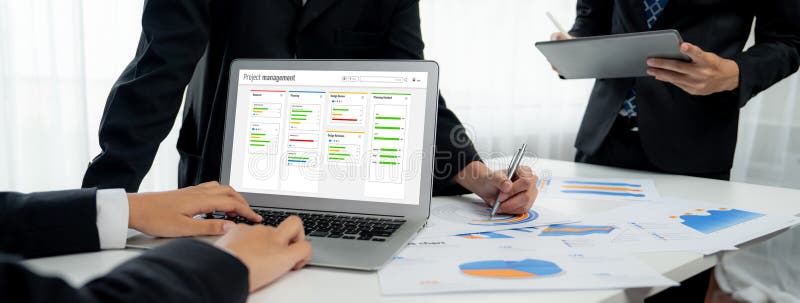 Project planning software for brisk business project management royalty free stock photos