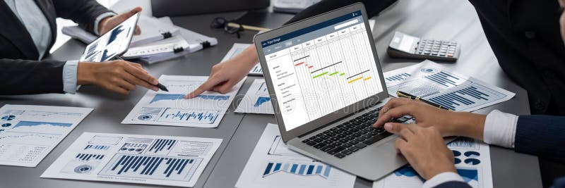 Project planning software for brisk business project management royalty free stock photography