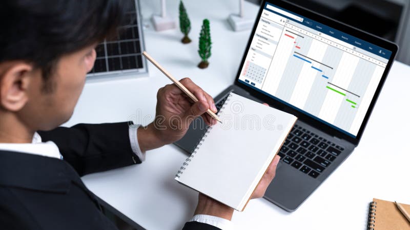 Project planning software for brisk business project management stock images