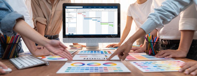 Project planning software for brisk business project management royalty free stock photos