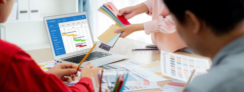 Project planning software for brisk business project management royalty free stock photos