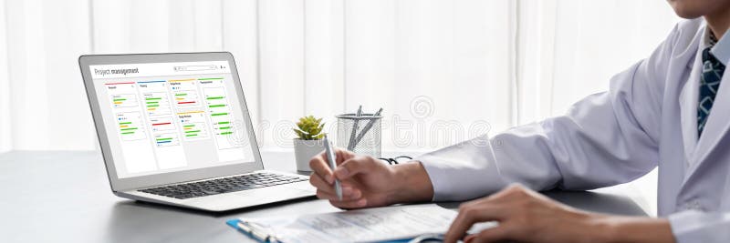 Project planning software for brisk business project management royalty free stock images