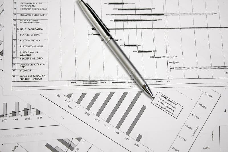 Project schedule stock image