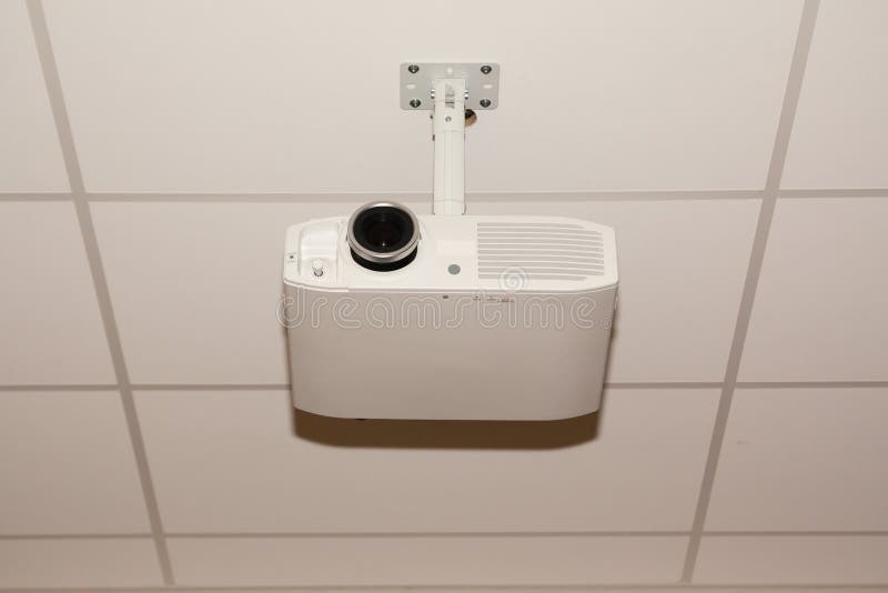 Projector Hang On Ceiling In Meeting Room Stock Image Image Of