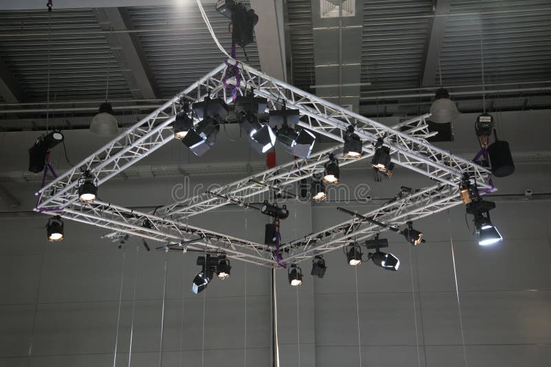 Projectors on a stage royalty free stock image