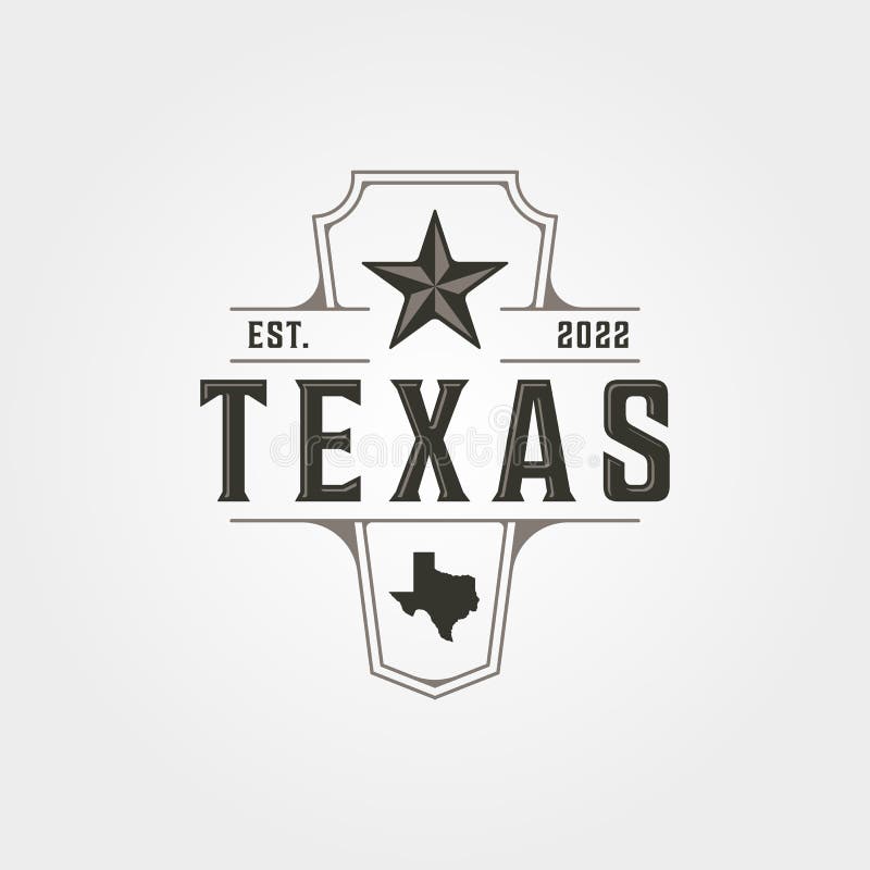 Projekt ilustracji symbolu rocznika logo texas stars i map royalty ilustracja
