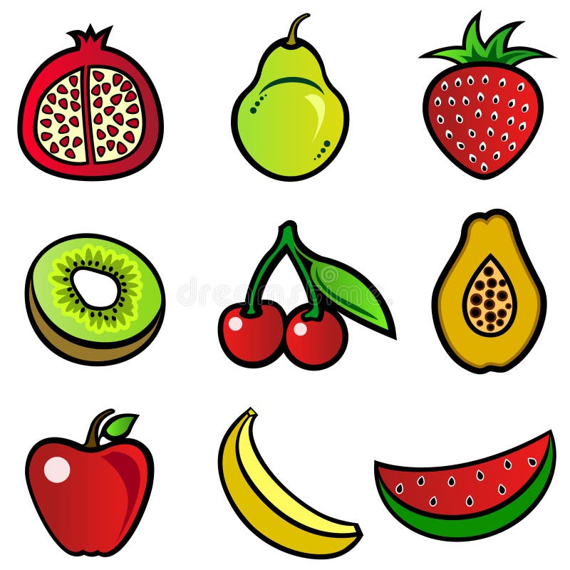 Set of fruit design vector. Set of fruit design vector