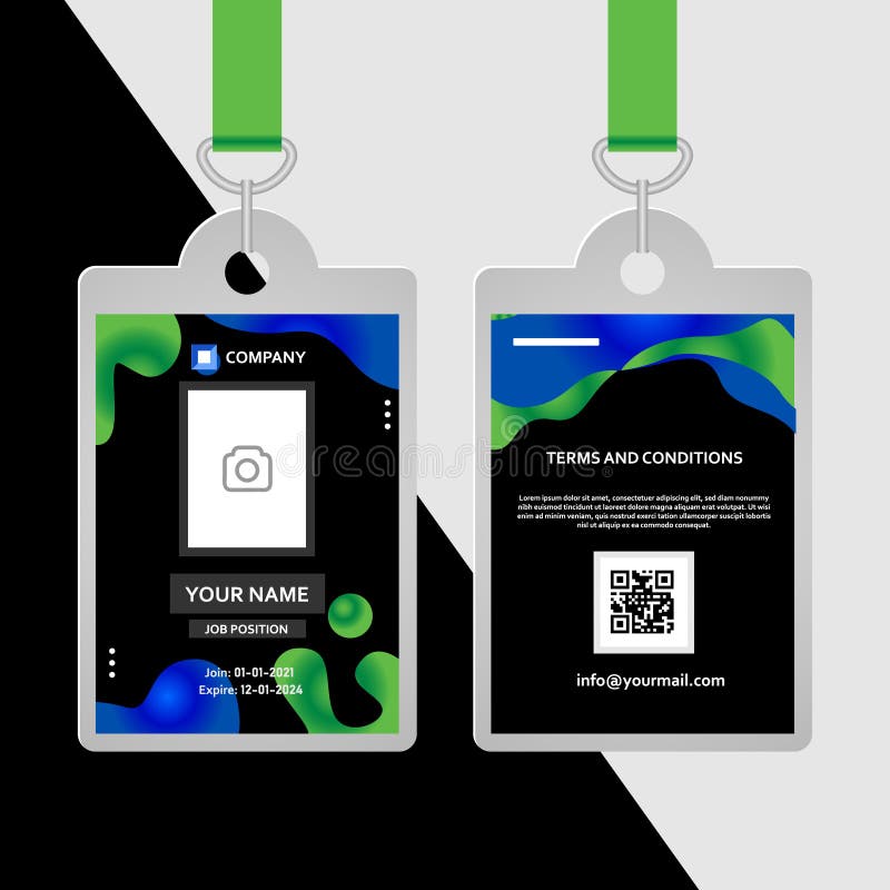 Projekt szablonu karty identyfikacyjnej. Projekt szablonu kreatywnej karty identyfikacyjnej do projektowania i tworzenia elementów dekoracyjnych drukowanych