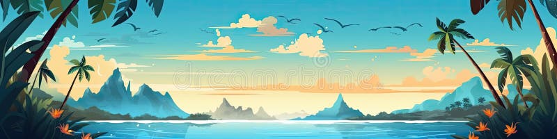 Projekt tapety transparentów na plaży dla twórczego projektu royalty ilustracja