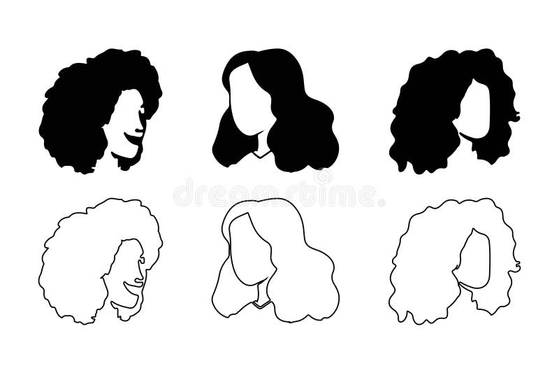 Projekt wektora grafiki wektorowej liniowej avatar silhouette. kobieta twarz awatara ikona piktogram wiersz kontury wektor sztuki kobieta kobieta ludzie bohaterka użytkownik płaski styl grafika ilustracja.